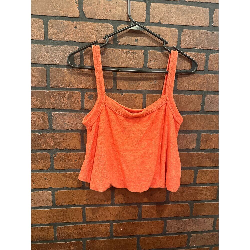 Project Social T Runaway Terry Bubble Tank Orange Size S NWT